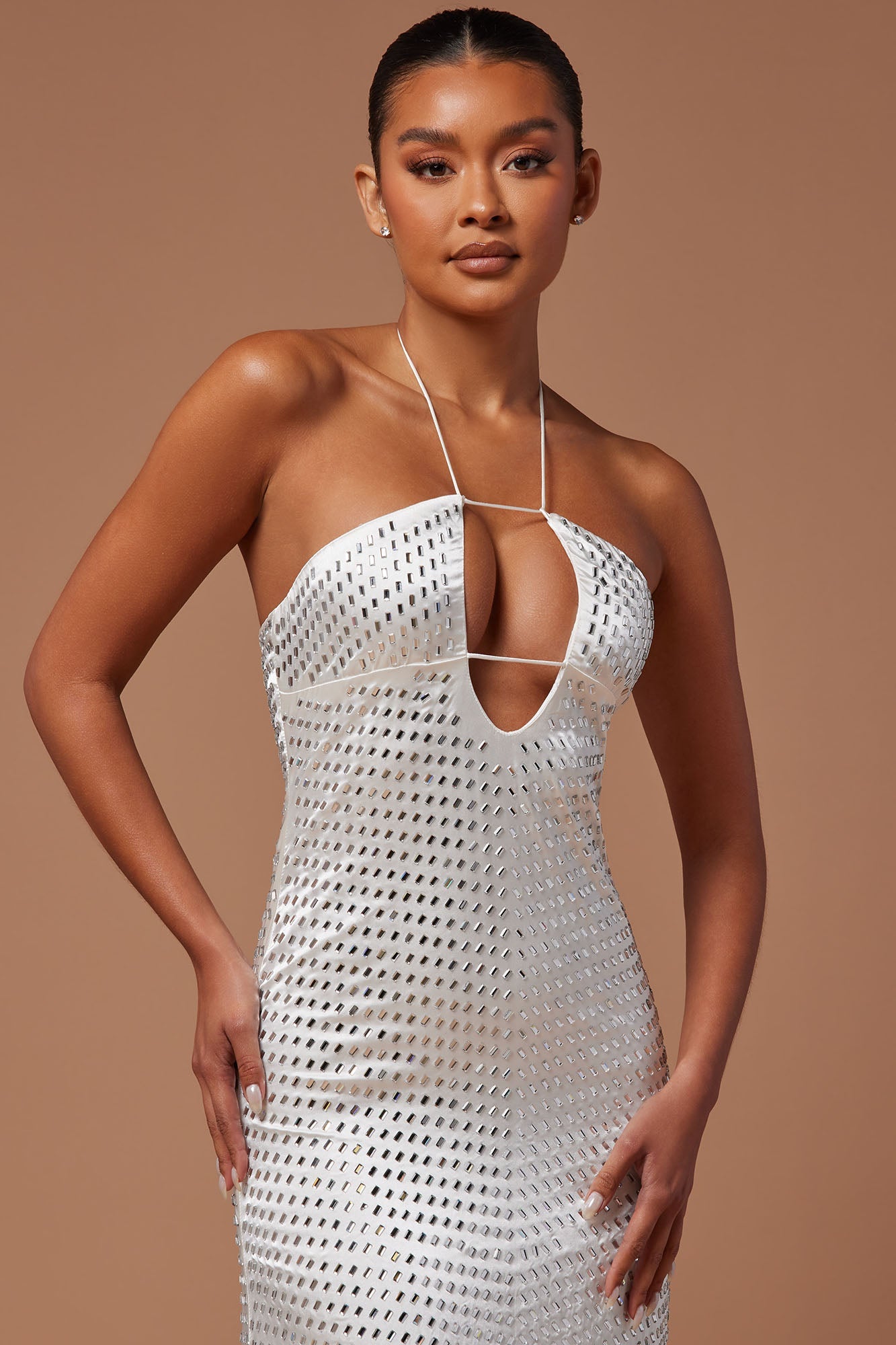 Jemina Embellished Maxi Dress - White