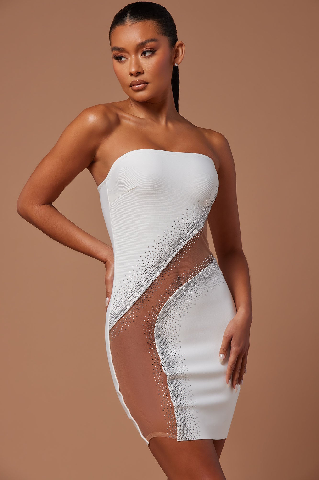 Nights In Milan Embellished Mini Dress - White