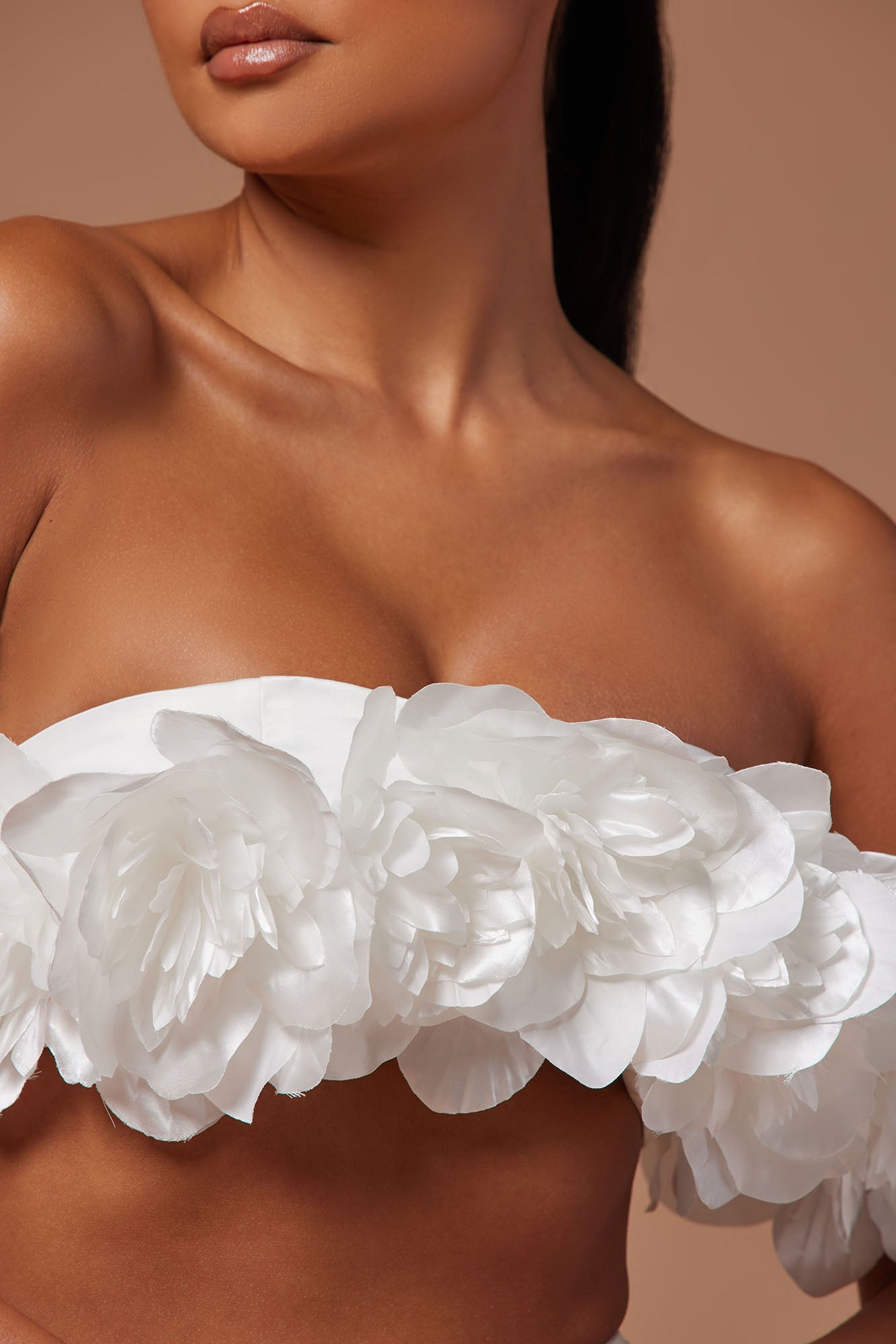 Farah Flower Cropped Top - White