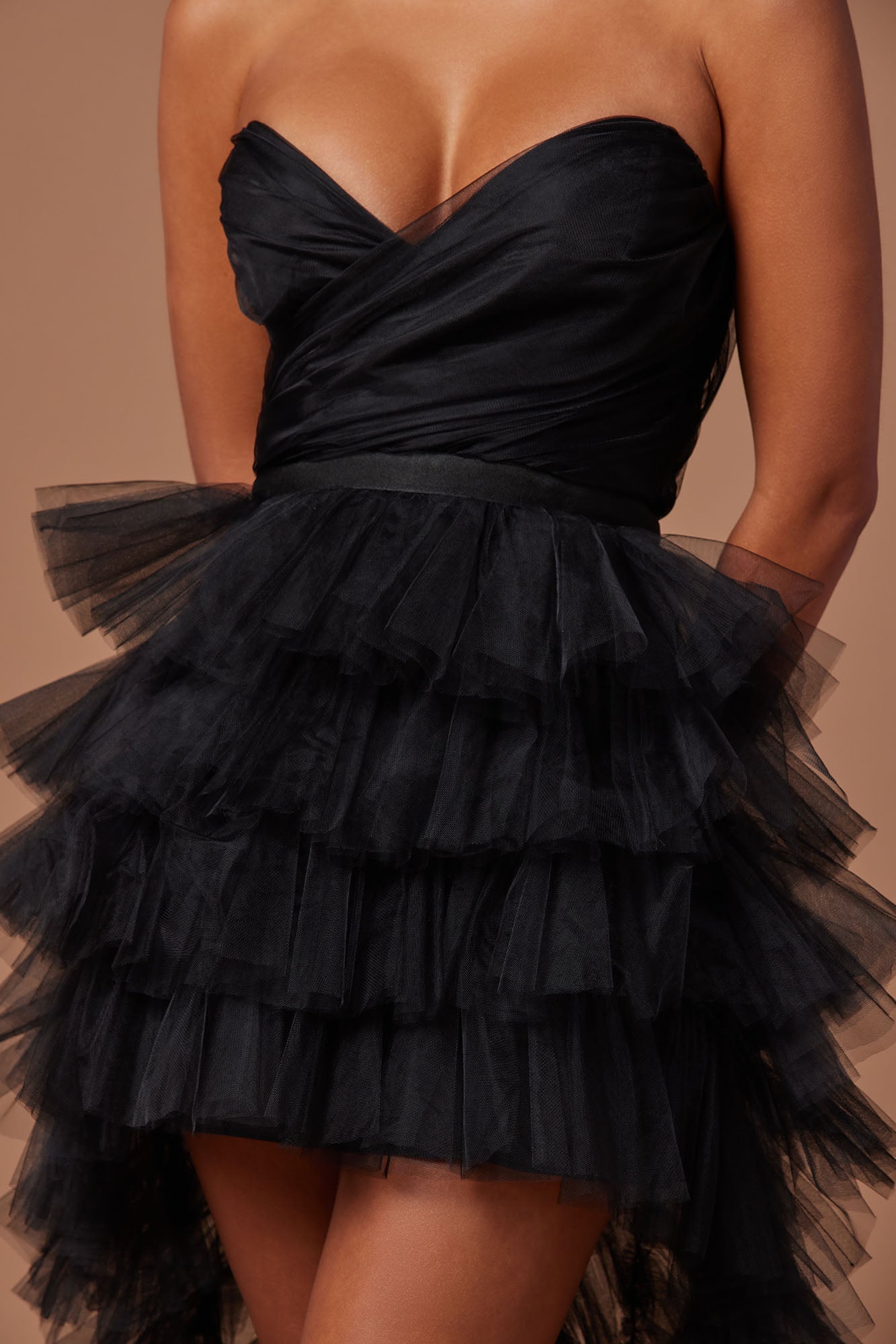 Sweetheart Tulle Maxi Dress - Black