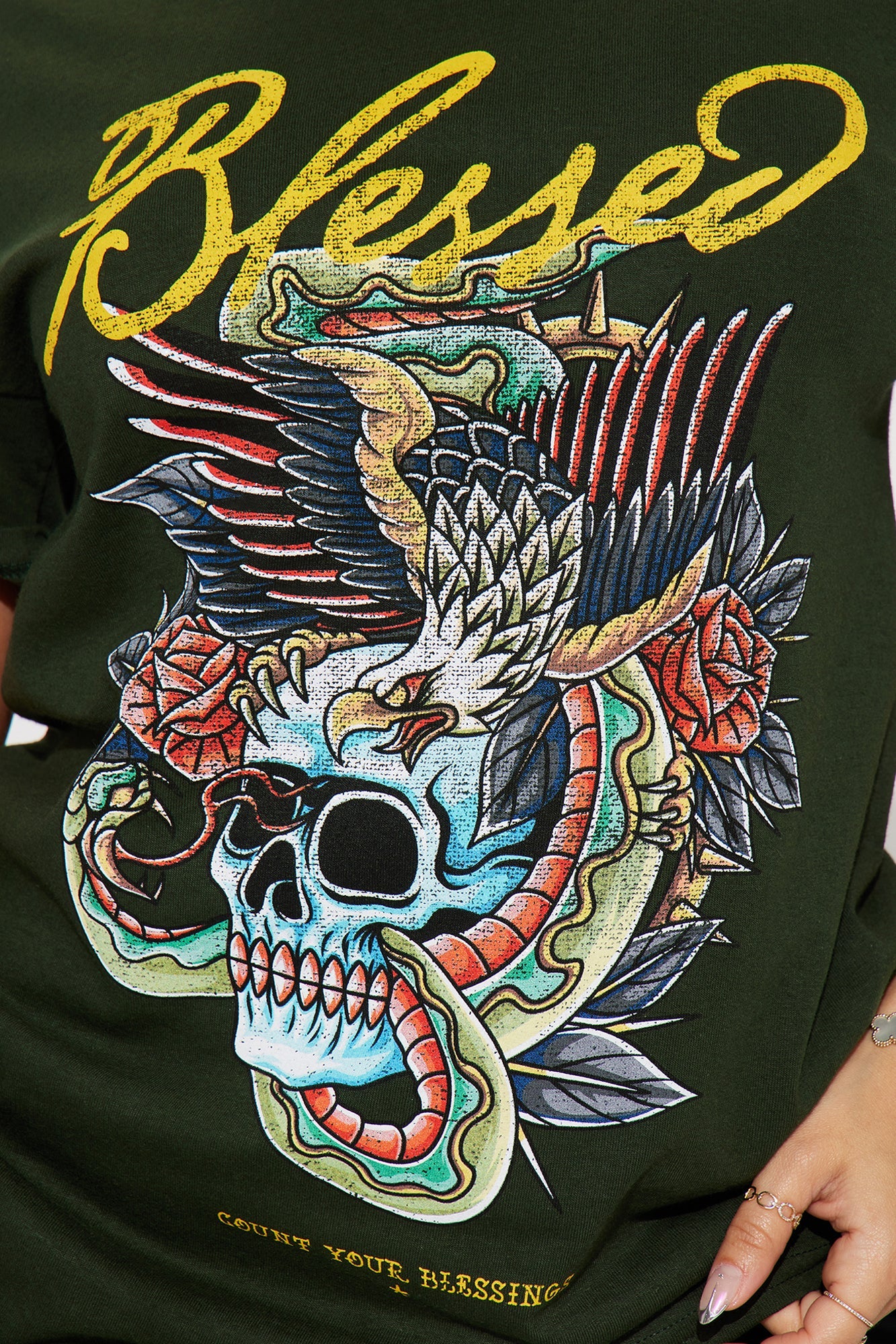 Blessed Graphic Tshirt - Green