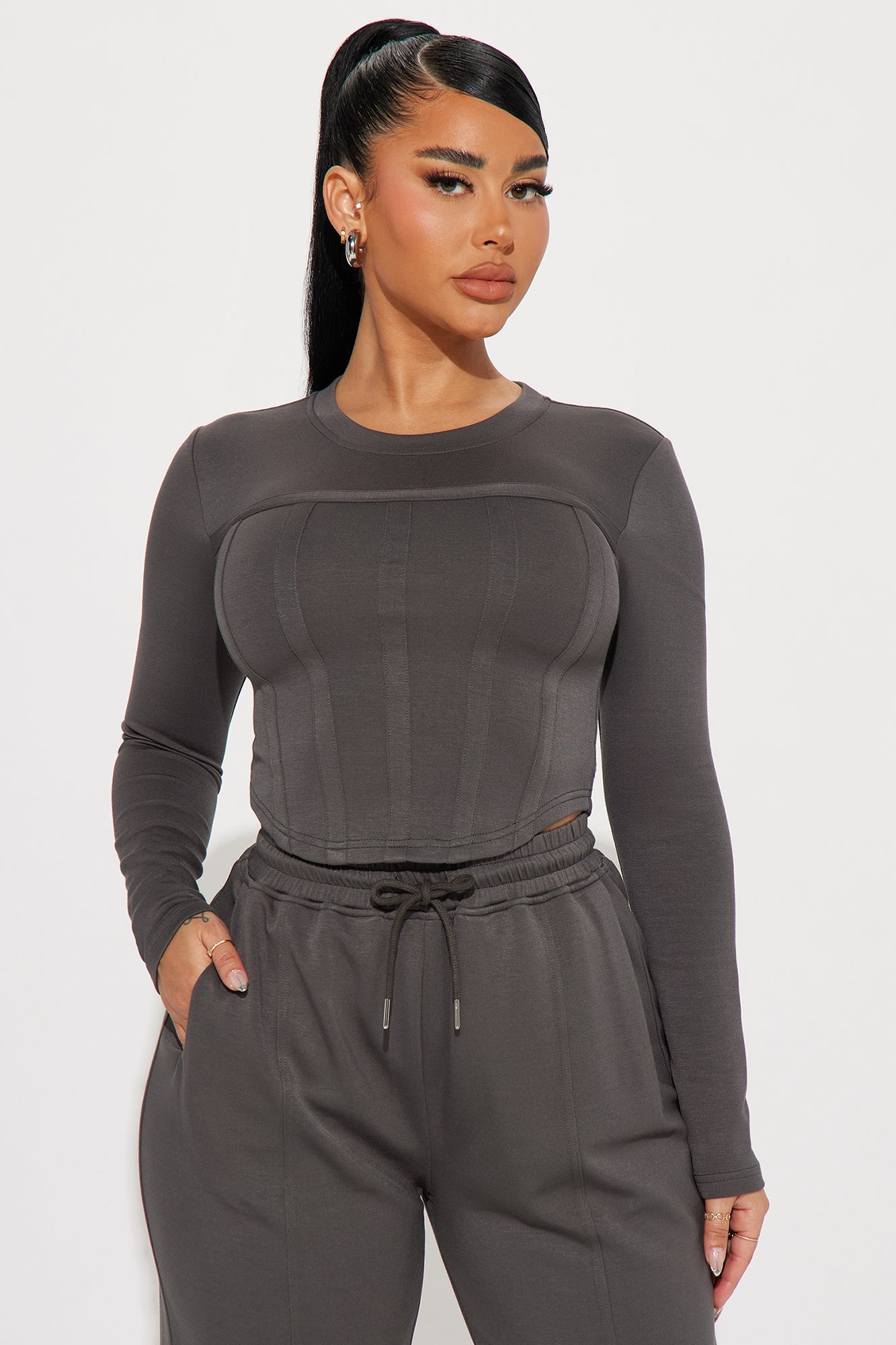 Weekend Moment Pant Set - Charcoal