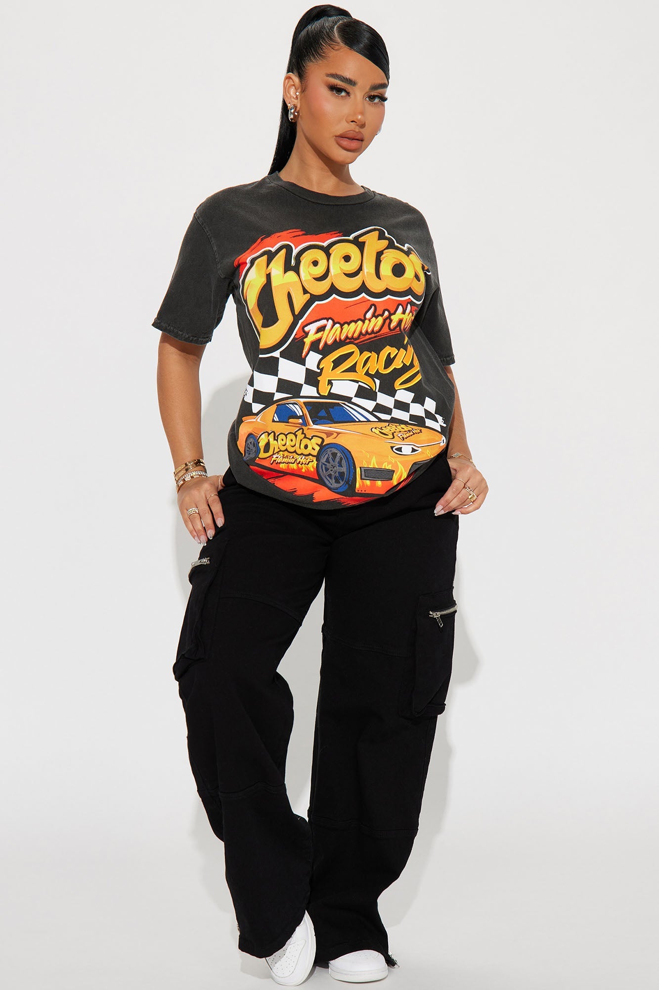 Flamin Hot In These Streets Graphic Tee - Black