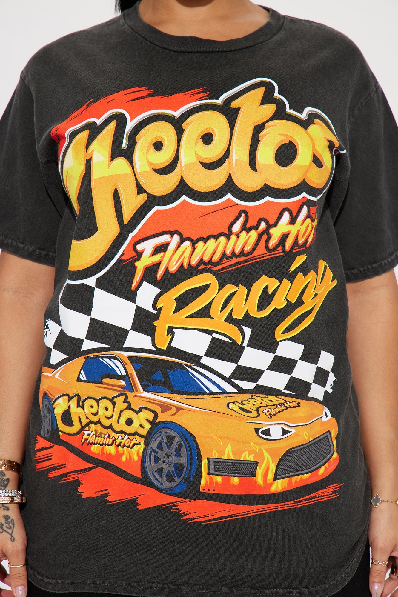 Flamin Hot In These Streets Graphic Tee - Black