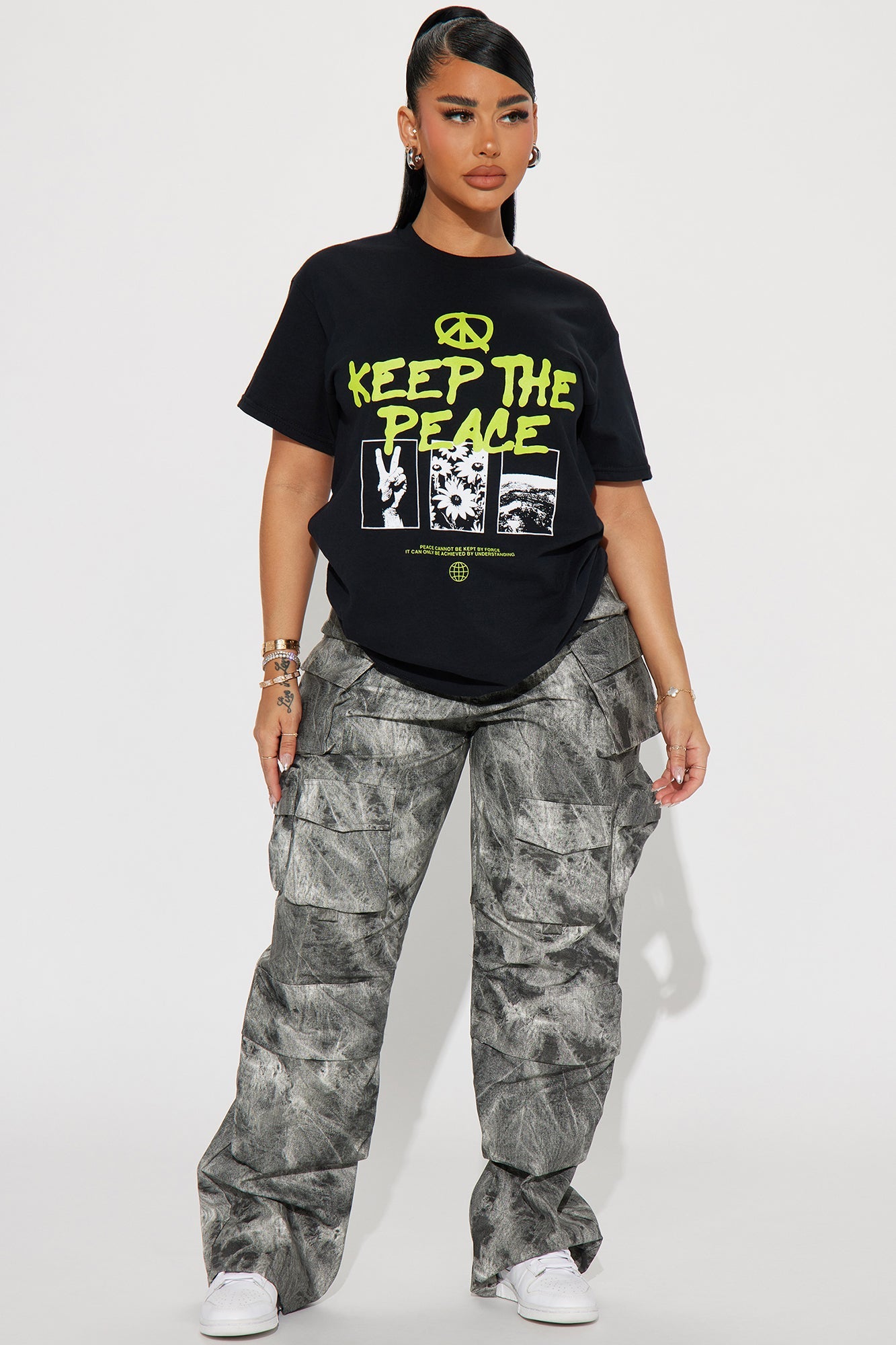 Keep The Peace Graphic Tshirt - Black