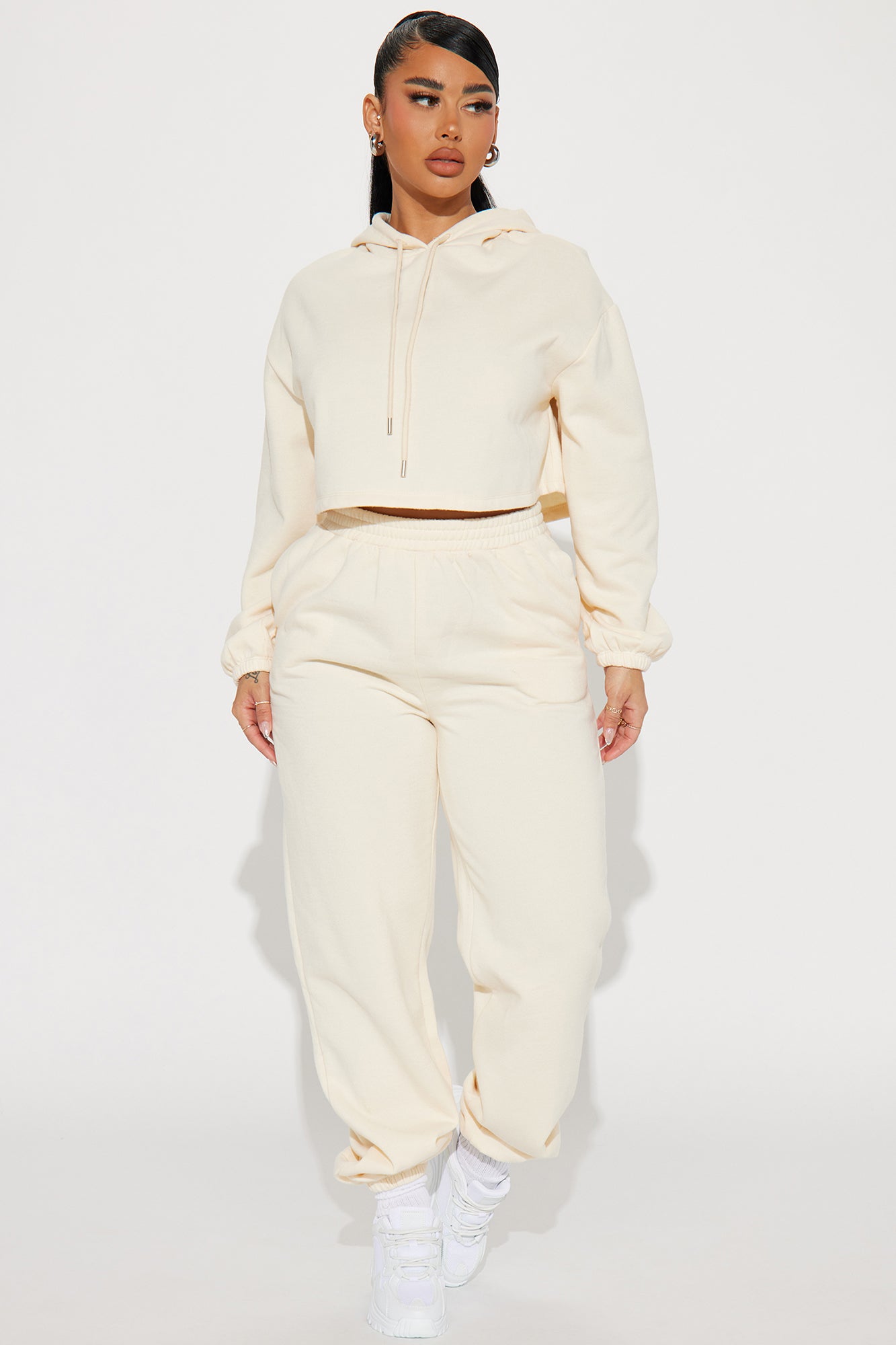 Find Out Fleece Jogger Set - Cream