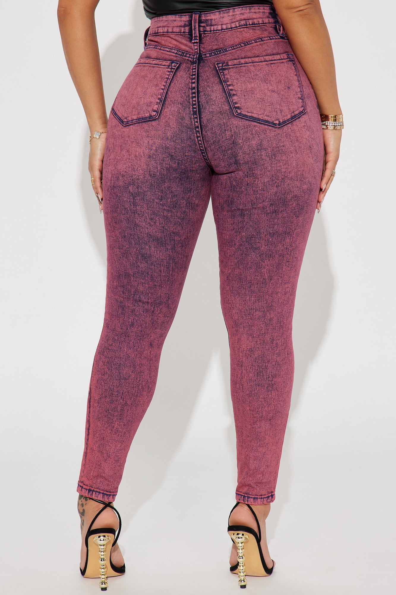 It's Giving High Stretch Curvy Skinny Jeans - Pink