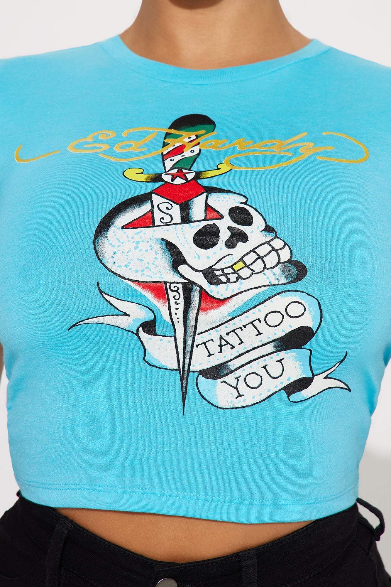 Ed Hardy Crop Top - Aqua