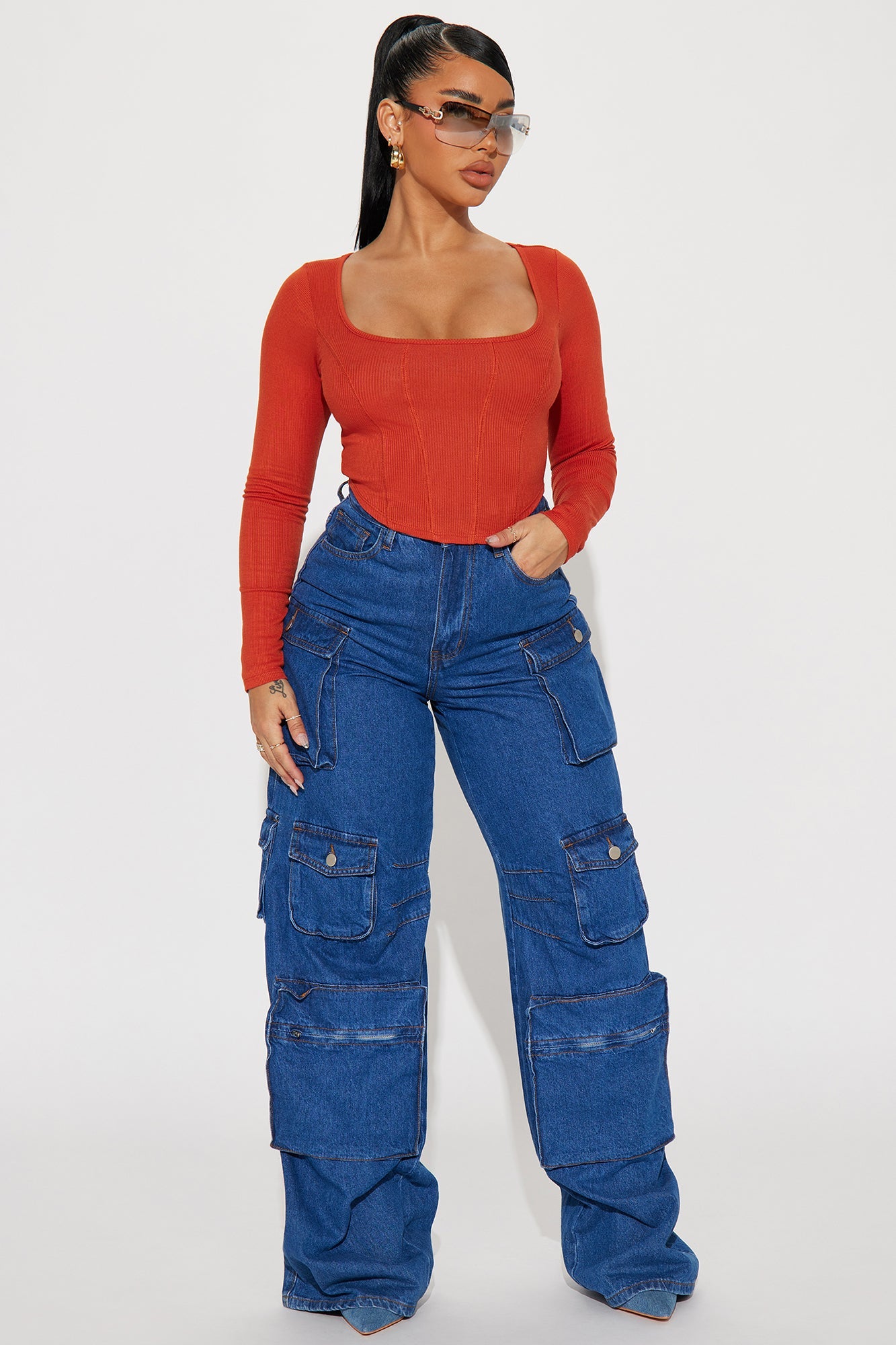 Daria Ribbed Top - Rust