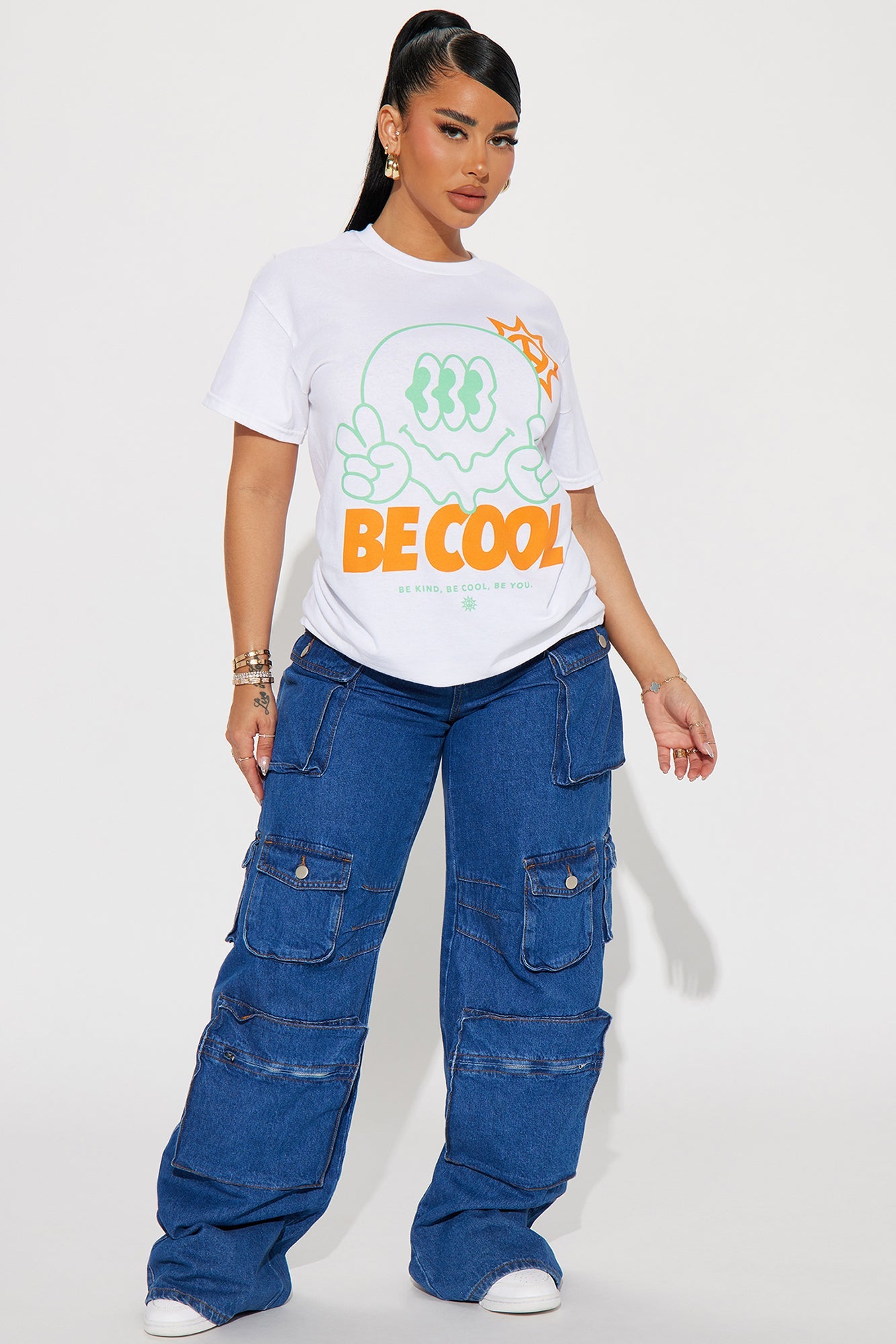 Be Kind Be Cool Smiley Tshirt - White