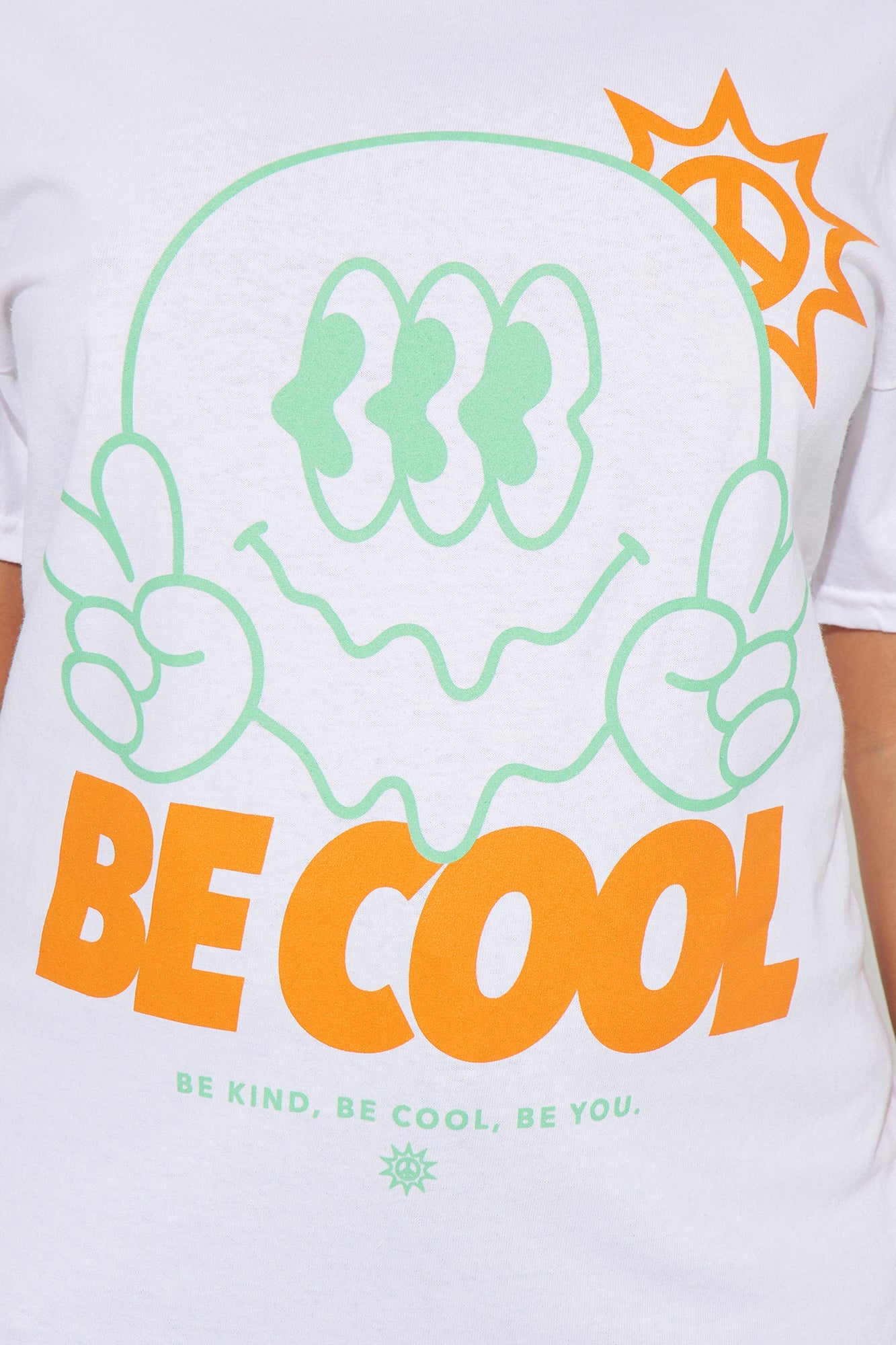 Be Kind Be Cool Smiley Tshirt - White