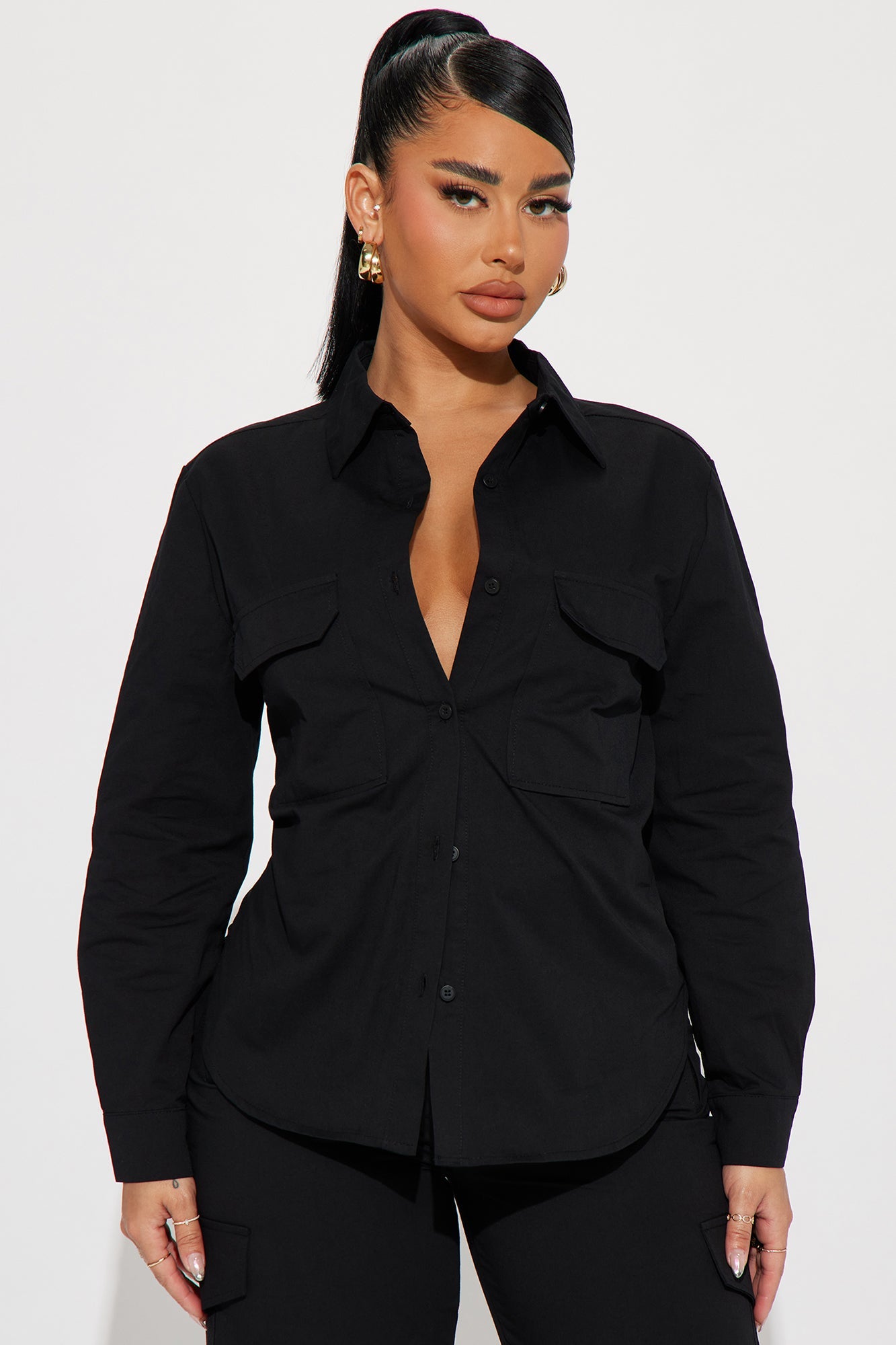 Crazy Like Me Cargo Pant Set - Black