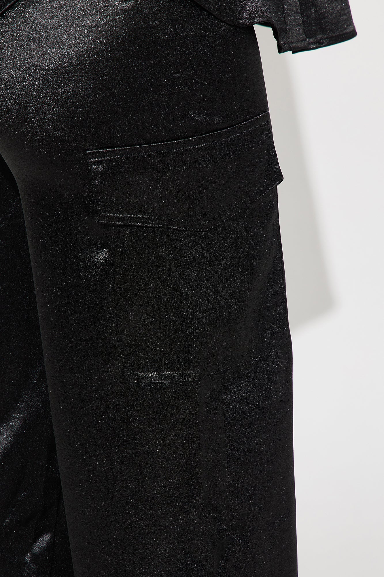 Same Girl Satin Pant Set - Black