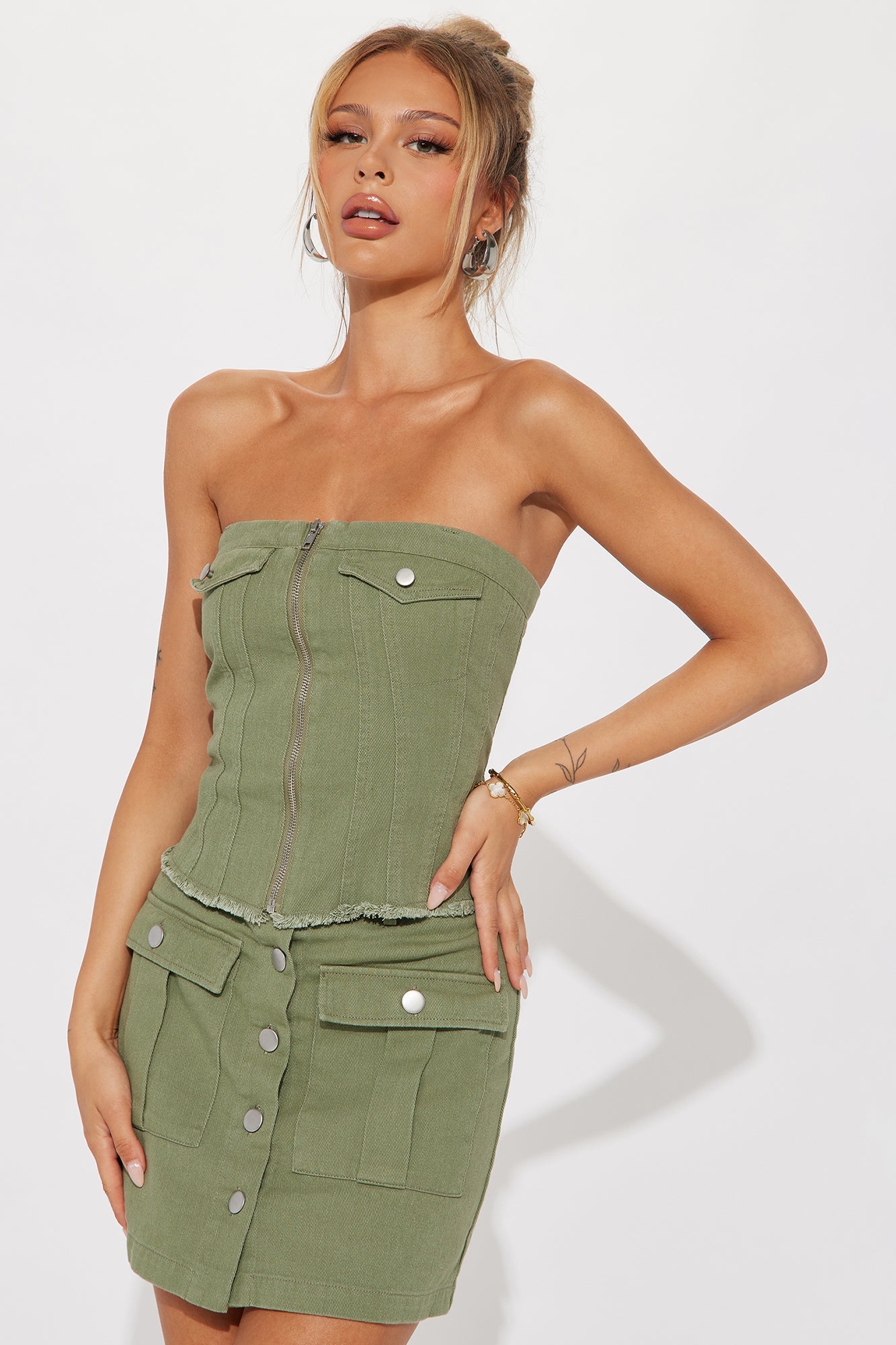 Kora Skirt Set - Olive