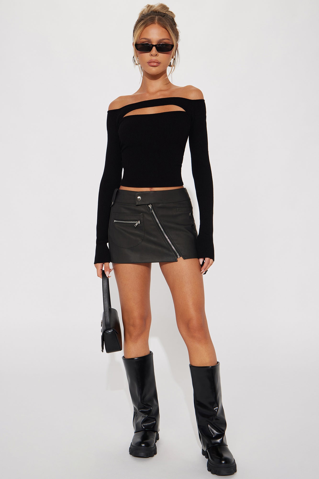 Stunt On 'Em Sweater Top - Black