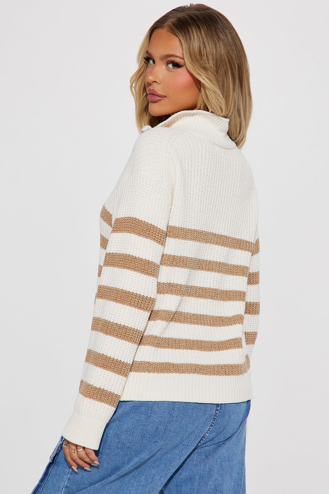 Petra Striped Sweater - Off White/combo