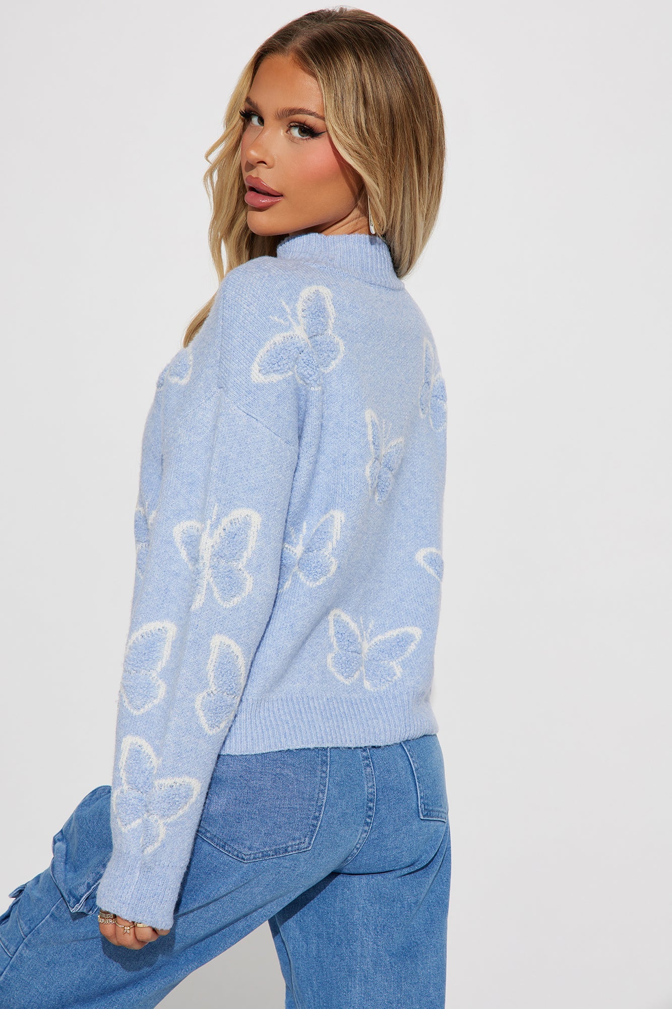 Love For Butterflies Sweater - Blue/combo