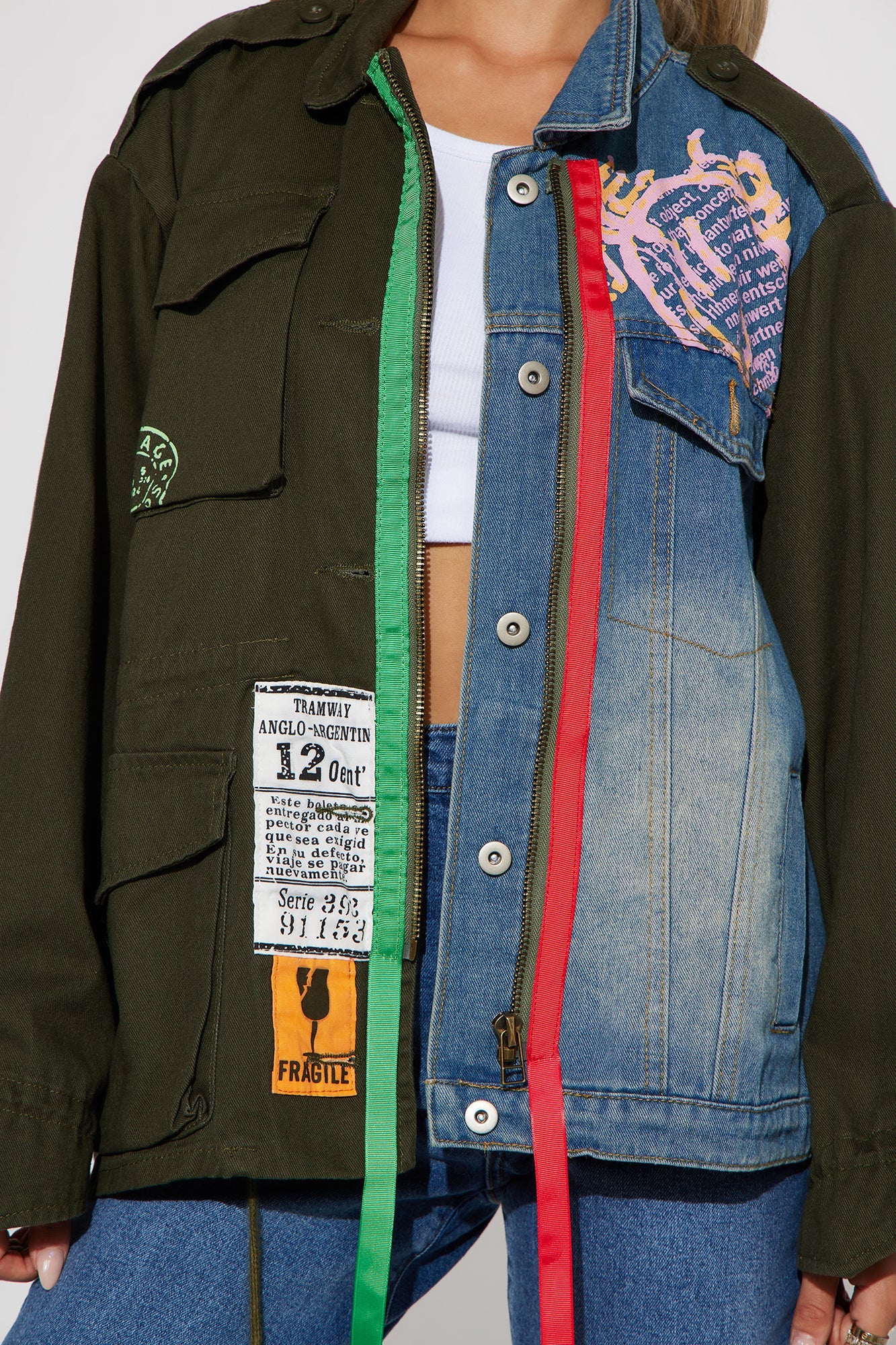 Montana Two Toned Jacket - Olive/combo