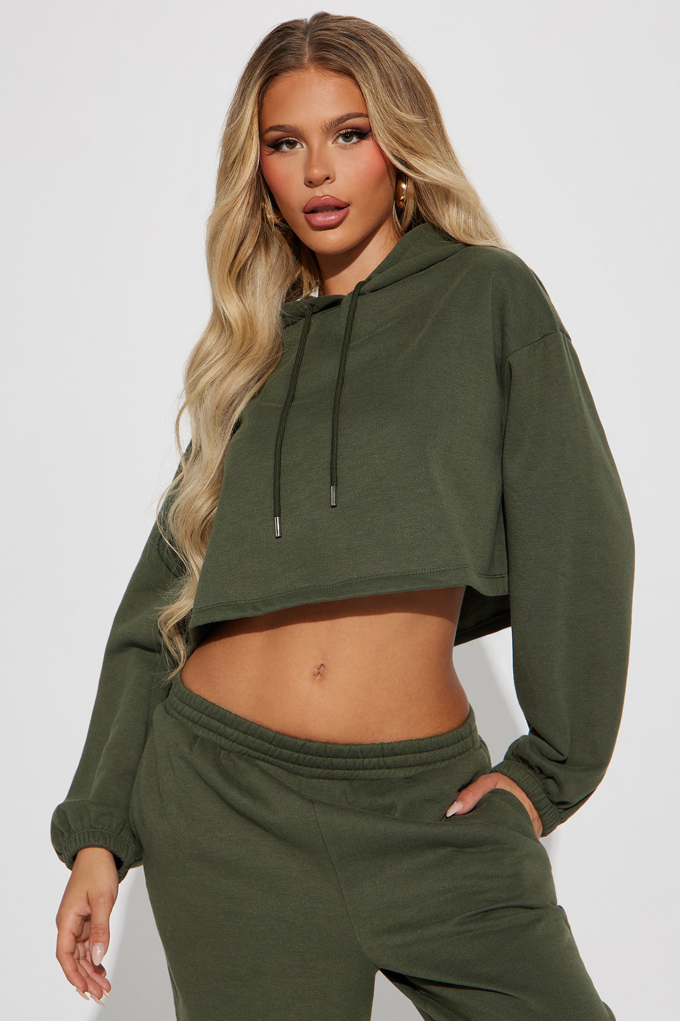Find Out Fleece Jogger Set - Olive