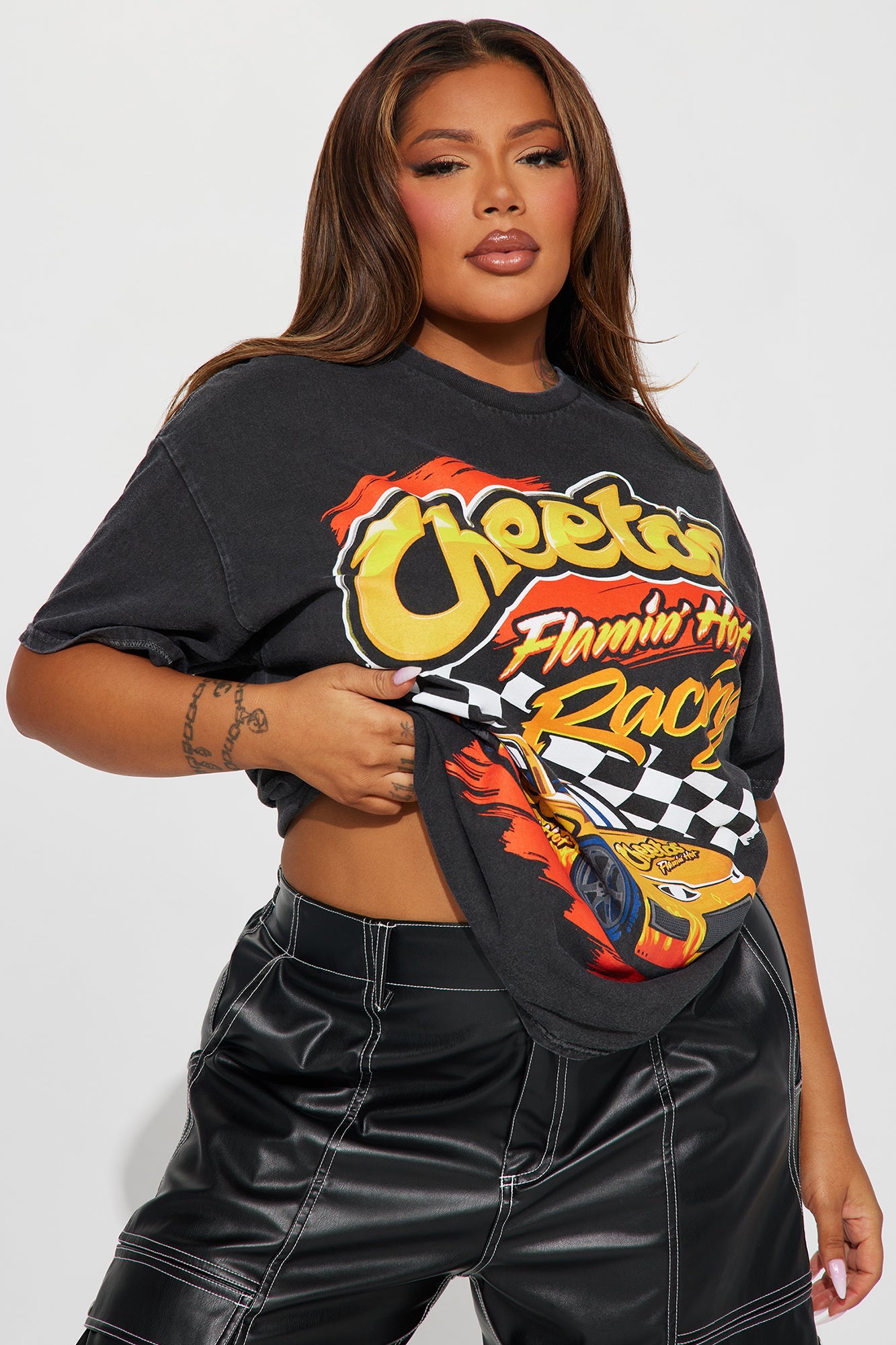 Flamin Hot In These Streets Graphic Tee - Black