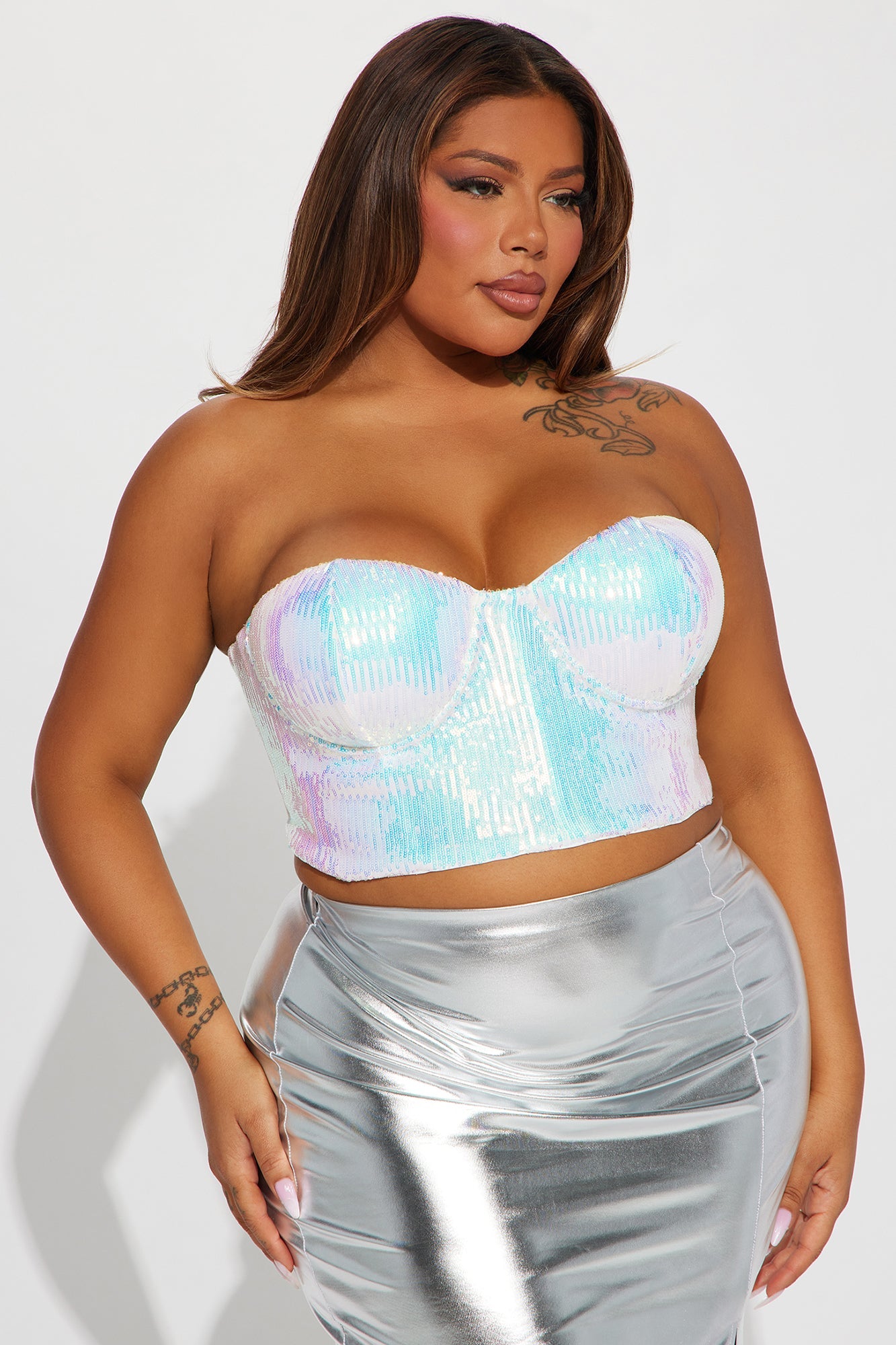 Surprise Guest Sequin Corset Top - Ivory