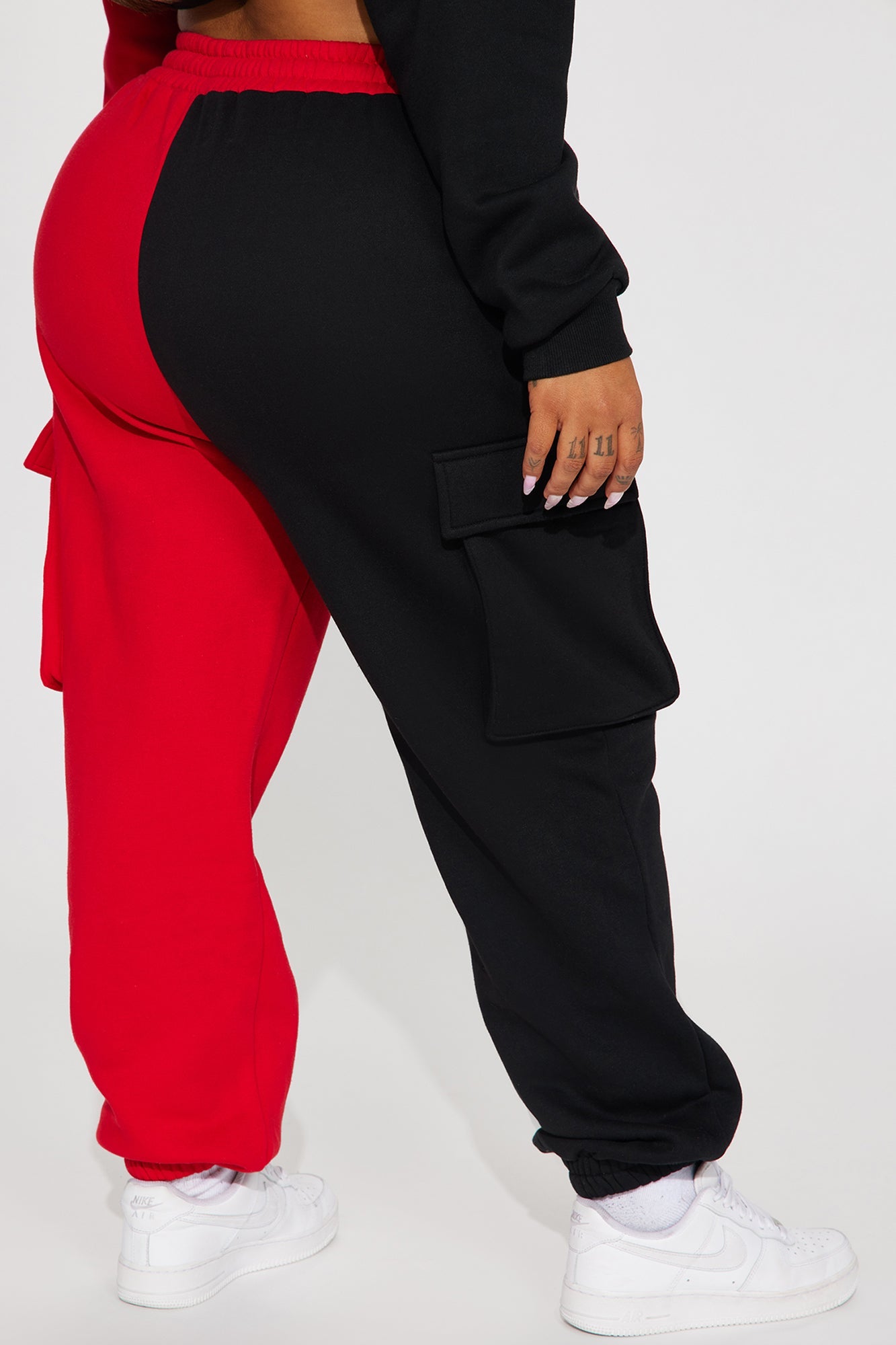 Melinda Color Block Lounge Jogger - Red/Black