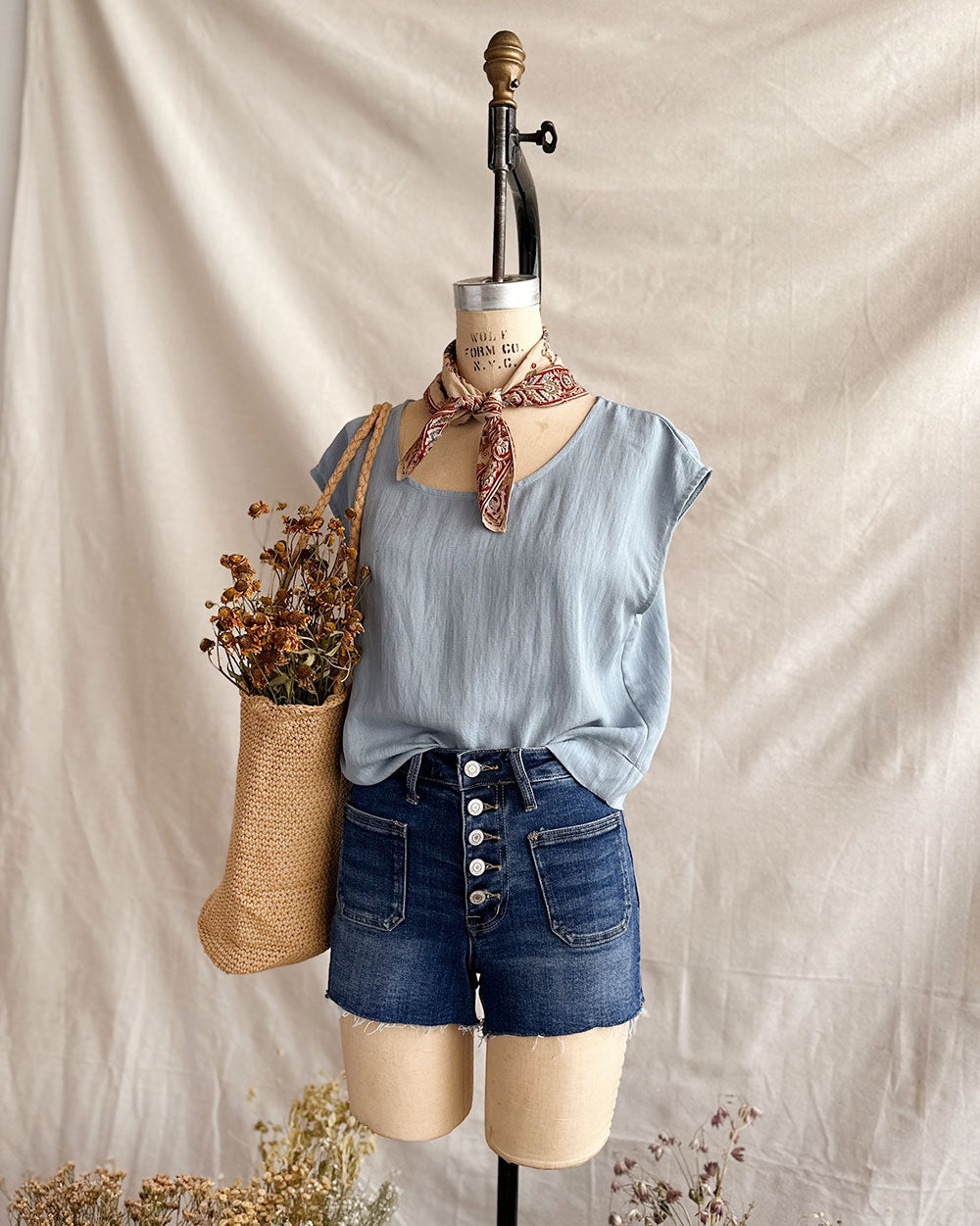 Celine Chambray Top