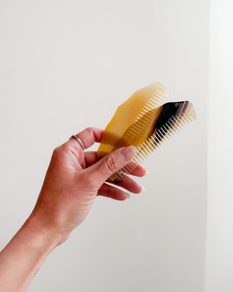 Willoughby Carved Horn Comb