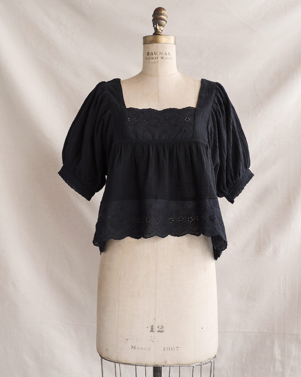 Black Petunia Eyelet Top