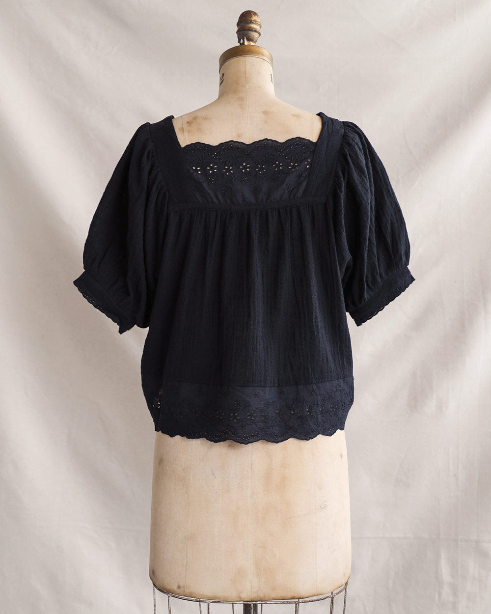 Black Petunia Eyelet Top