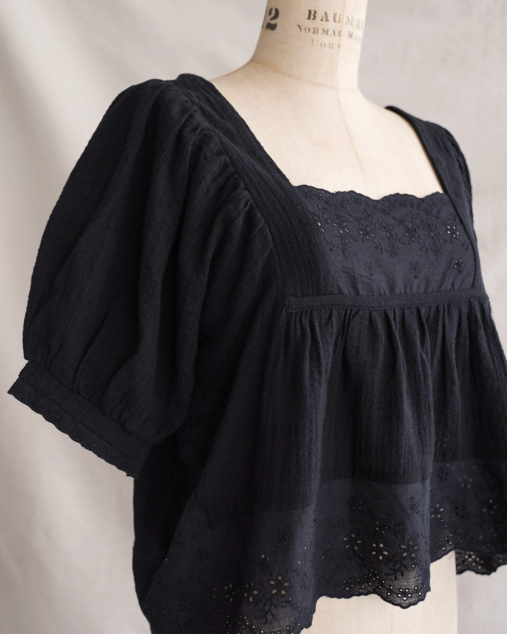 Black Petunia Eyelet Top