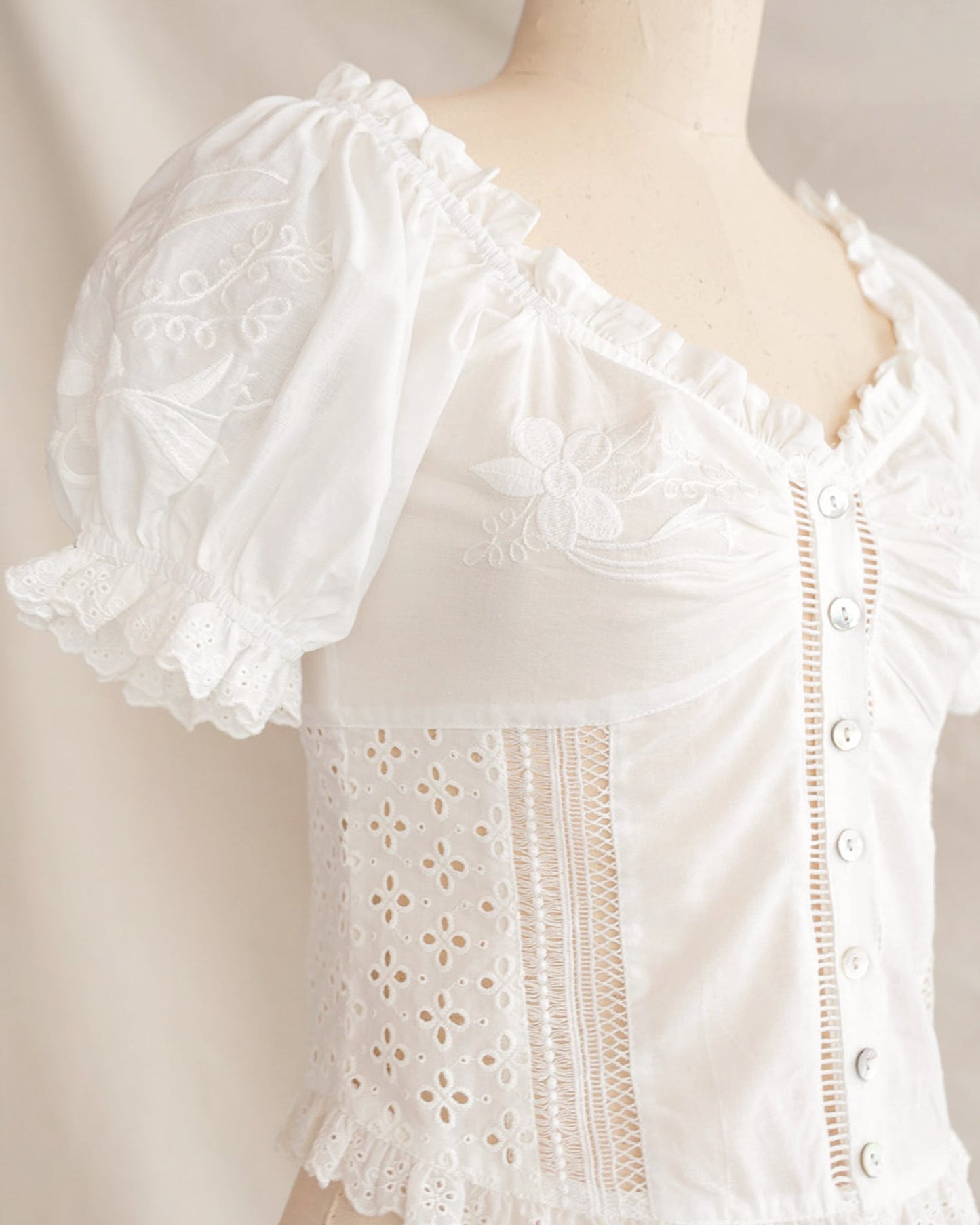 Magnolia Blooms Eyelet Top