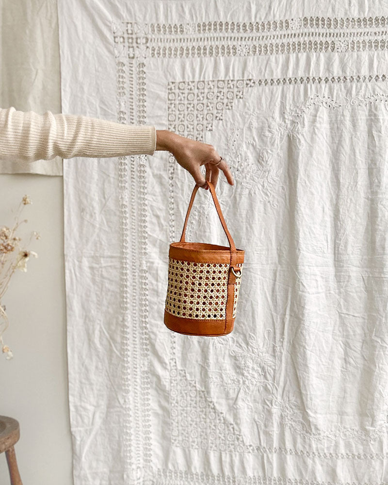Tess Straw Bucket Bag