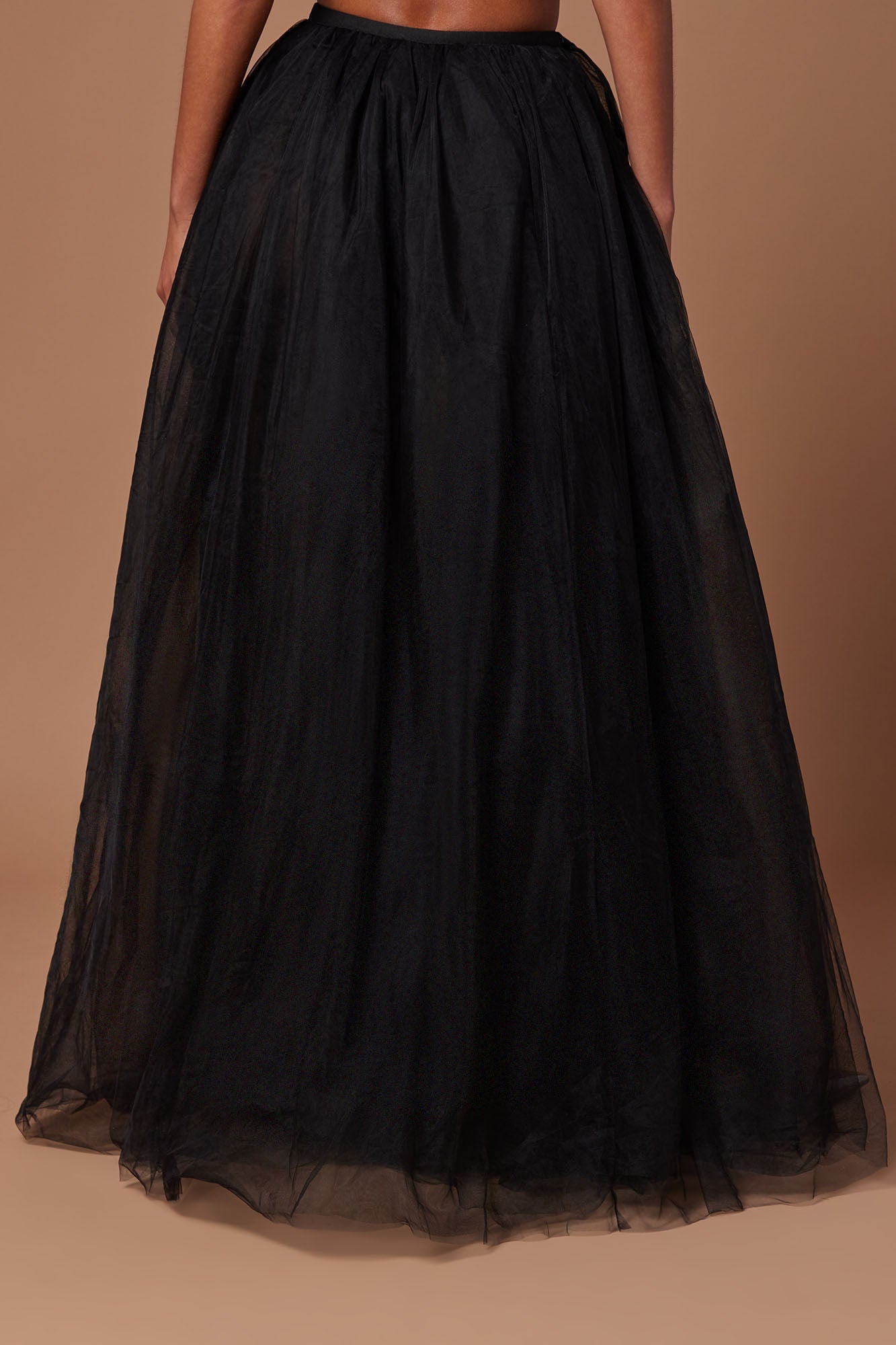 Shayna Tulle Maxi Skirt - Black