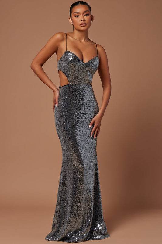 Winnie Sequin Gown - Silver