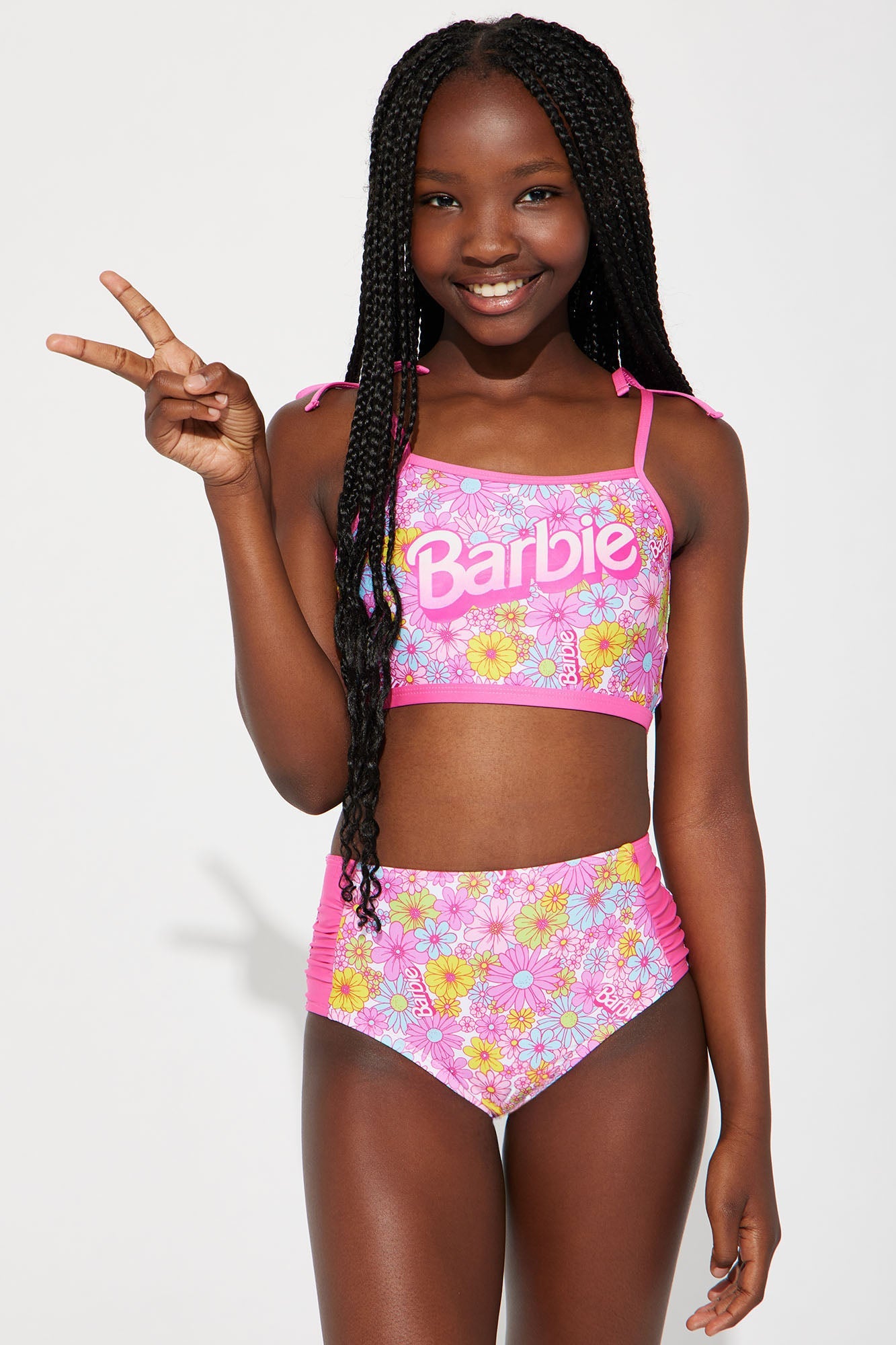 Mini Barbie Girl 2 Piece Bikini - Pink/combo
