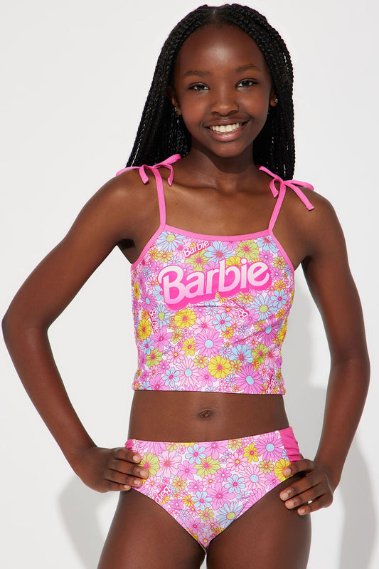 Mini Barbie Girl 2 Piece Tankini - Pink/combo