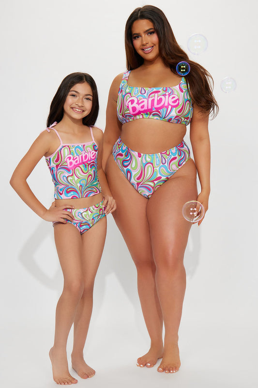 Mini Barbie Girl 2 Piece Tankini - Multi Color
