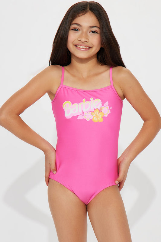 Mini Barbie Sun And Fun 1 Piece Swimsuit - Hot Pink
