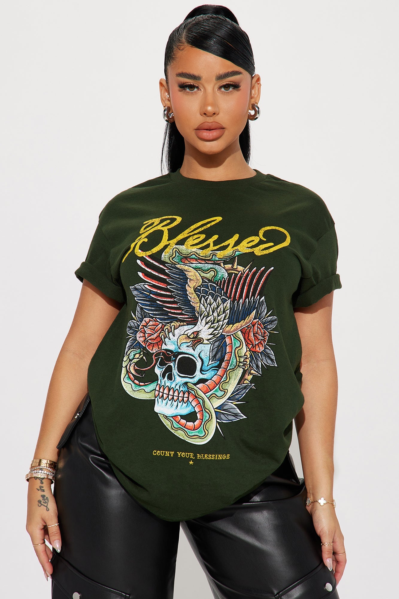Blessed Graphic Tshirt - Green