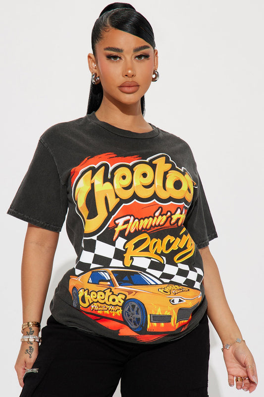 Flamin Hot In These Streets Graphic Tee - Black