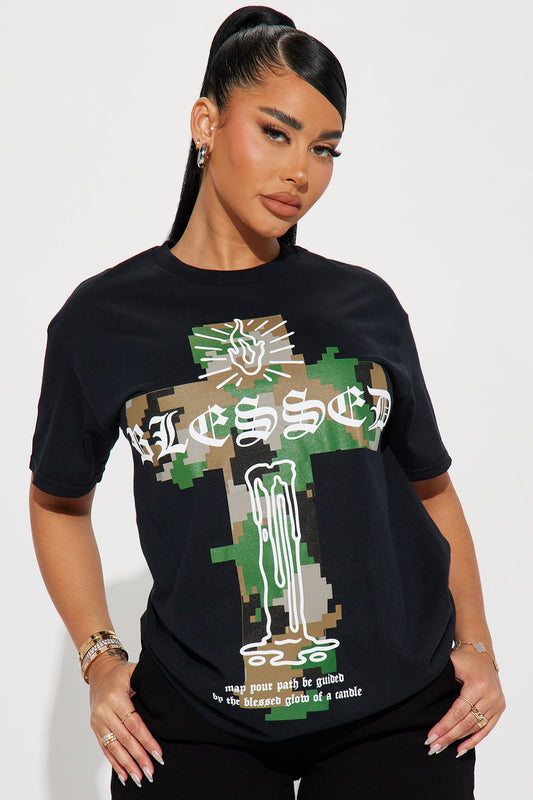 Guided Path Camo Tshirt - Black