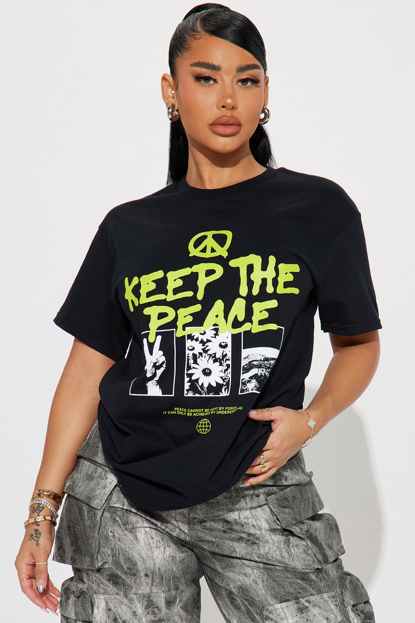 Keep The Peace Graphic Tshirt - Black