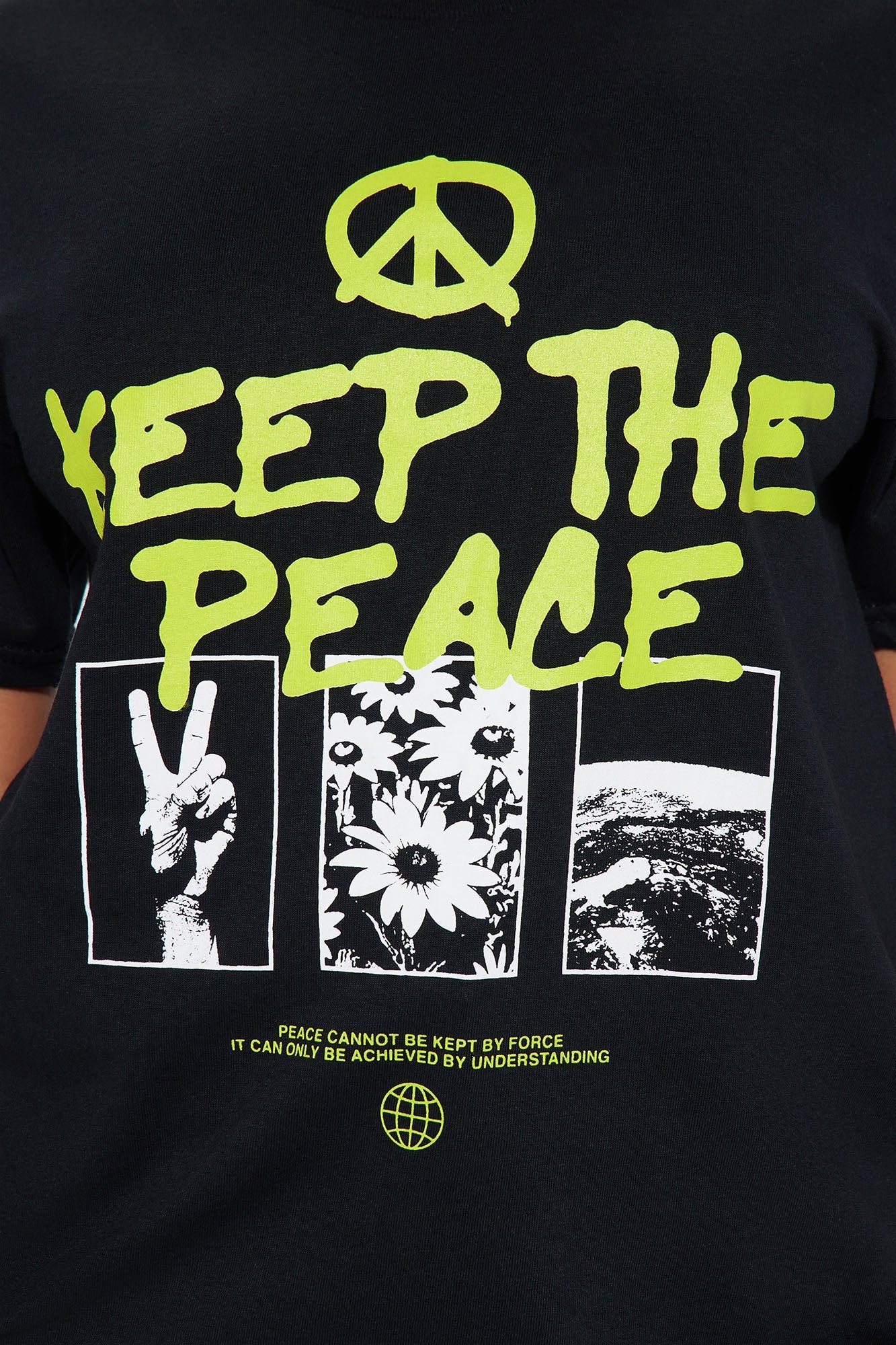 Keep The Peace Graphic Tshirt - Black