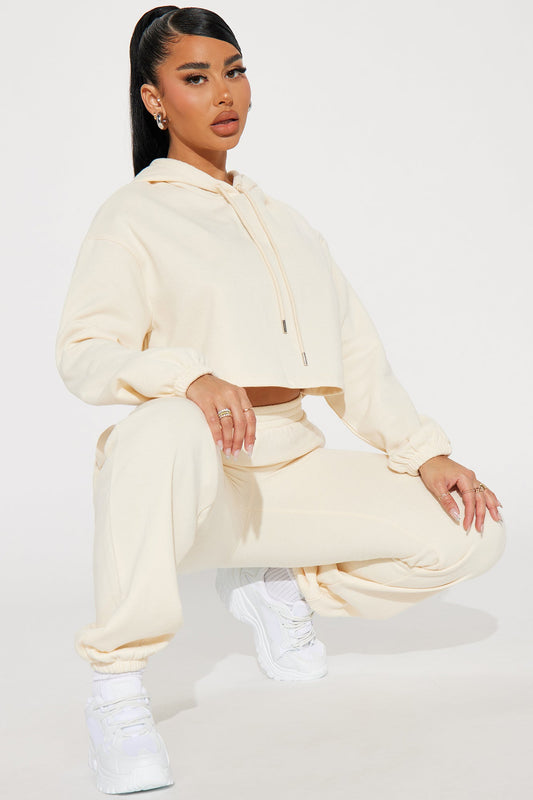 Find Out Fleece Jogger Set - Cream