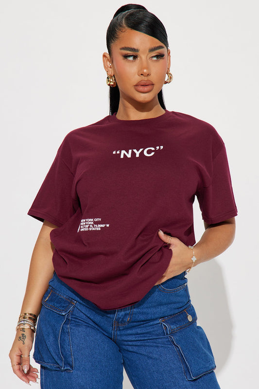 Destination NYC Graphic T-Shirt - Burgundy