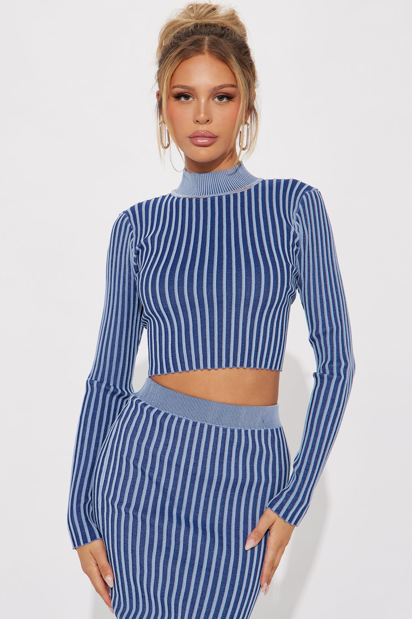 Dream About Me Skirt Sweater Set - Blue/combo