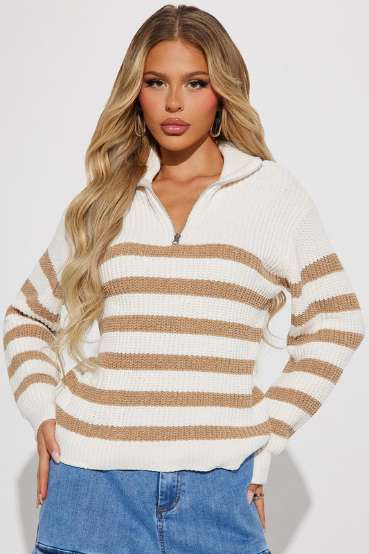 Petra Striped Sweater - Off  White/combo