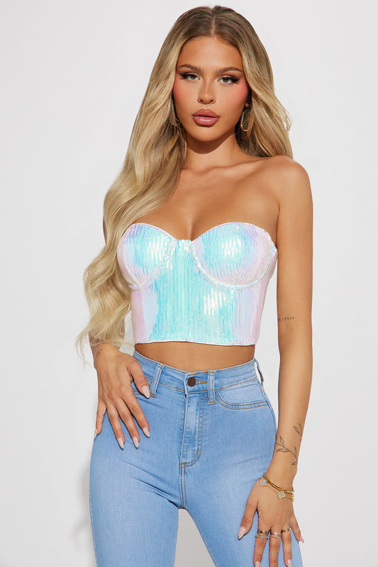 Surprise Guest Sequin Corset Top - Ivory