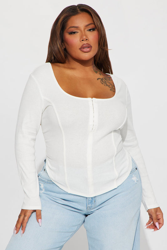 Secret's Out Rib Top - Ivory